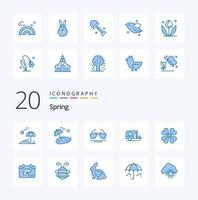 20 Spring Blue Color icon Pack like day calendar car spring flower anemone flower vector