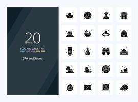 20 Sauna Solid Glyph icon for presentation vector