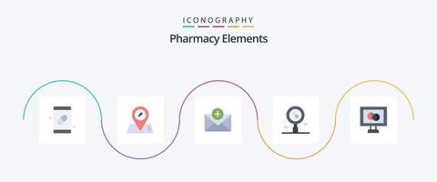 Pharmacy Elements Flat 5 Icon Pack Including medicine. pills. medical. medicine. health vector