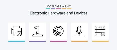 Devices Line 5 Icon Pack Including server. backup. photo. view. eye. Creative Icons Design vector