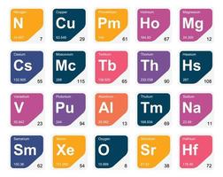 20 Preiodic table of the elements Icon Pack Design vector