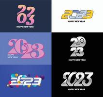 Big Set of 2023 Happy New Year logo text design 2023 number design template vector