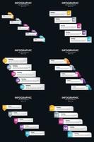 Vector 6 Infographics Pack Presentation slide template 5 Steps cycle diagrams and timelines