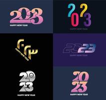 Big Set of 2023 Happy New Year logo text design 2023 number design template vector