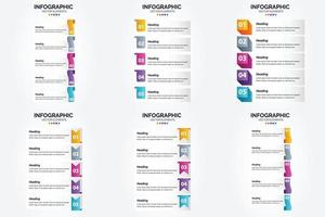 ilustración vectorial infografía conjunto de diseño plano para folleto publicitario y revista vector