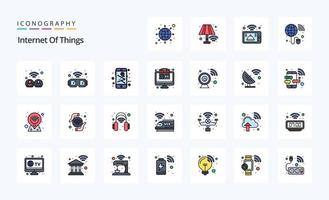 25 Internet Of Things Line Filled Style icon pack vector