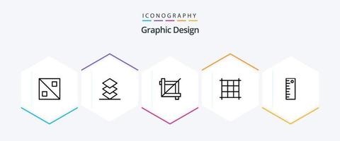 Design 25 Line icon pack including . graphic. ruler vector