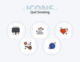 Quit Smoking Line Filled Icon Pack 5 Icon Design. put. cigarette. quit. smoking. cigarette vector