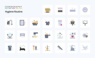 25 Hygiene Routine Flat color icon pack vector