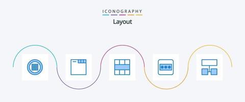 diseño azul 5 paquete de iconos que incluye estructura. disposición. red. contraseña. campo vector