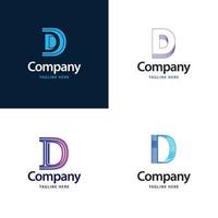 diseño de paquete de logotipo grande con letra d diseño de logotipos modernos y creativos para su negocio vector