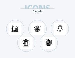 Canada Glyph Icon Pack 5 Icon Design. lamp. canada leaf. canada. medal. award vector