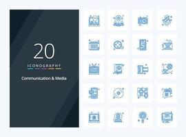 20 Communication And Media Blue Color icon for presentation vector