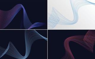 Collection of geometric minimal lines pattern set vector