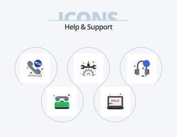 Help And Support Flat Icon Pack 5 Icon Design. world. services. call deflection. help. maintenance vector