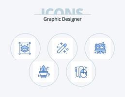 Graphic Designer Blue Icon Pack 5 Icon Design. designing. graphic. copy layers. designing. creative vector