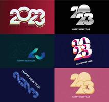 Big Collection of 2023 Happy New Year symbols Cover of business diary for 2023 with wishes vector