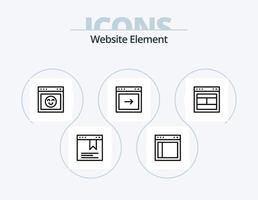 Website Element Line Icon Pack 5 Icon Design. website. link. web. globe. webpage vector