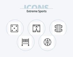 paquete de iconos de línea deportiva 5 diseño de iconos. deporte. pelota. pelota. deporte. fútbol vector