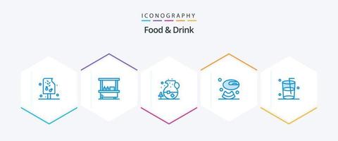 Food And Drink 25 Blue icon pack including drink. melon. stand. food vector