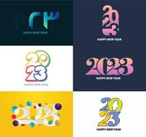 Big Set of 2023 Happy New Year logo text design 2023 number design template vector