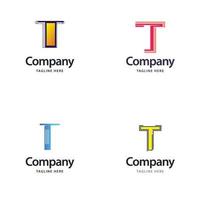 Letter T Big Logo Pack Design Creative Modern logos design for your business vector