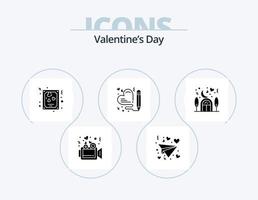 Valentines Day Glyph Icon Pack 5 Icon Design. love. home. heart. wedding. love vector