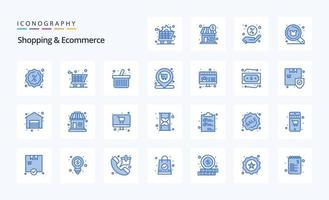 25 Shopping  Ecommerce Blue icon pack vector