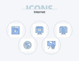 Internet Blue Icon Pack 5 Icon Design. protect. data. error. news. interface vector