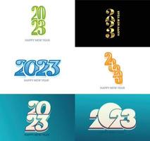 gran conjunto de 2023 feliz año nuevo diseño de texto de logotipo plantilla de diseño de número 2023 vector