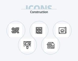 Construction Line Icon Pack 5 Icon Design. painting. brush. build. ruler. meter vector