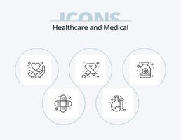 Medical Line Icon Pack 5 Icon Design. . medical. pills . hospital. injury vector