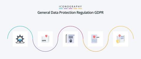 Gdpr Flat 5 Icon Pack Including gdpr. gdpr. protection. design. terms vector