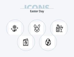 paquete de iconos de línea de Pascua 5 diseño de iconos. decoración. bebé. huevo. Pascua de Resurrección. Pascua de Resurrección vector