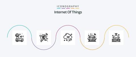 Internet Of Things Line 5 Icon Pack Including wifi. smart. shopping. home. cloud vector