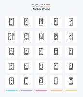 paquete de iconos de contorno de teléfono móvil creativo 25 como móvil. teléfono. androide. atrás. móvil vector