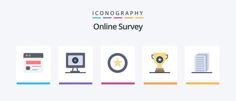 Online Survey Flat 5 Icon Pack Including . file. business. document. marketing. Creative Icons Design vector