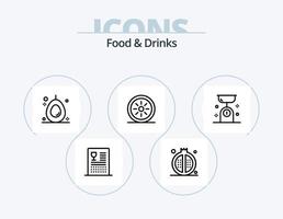 Food and Drinks Line Icon Pack 5 Icon Design. drinks. food. meal. drinks. burger vector