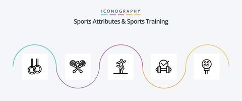 Sports Atributes And Sports Training Line 5 Icon Pack Including ball. sport. jumping. dumb. dumbbell vector