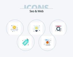 seo y web flat icon pack 5 diseño de iconos. web. en línea. eliminar. comercio. luz vector