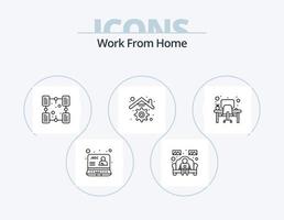 Work From Home Line Icon Pack 5 Icon Design. tutorial. online. web. internet. home work vector