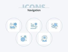 Navigation Blue Icon Pack 5 Icon Design. gps. route. location. pin. target vector