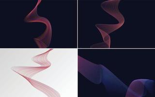 Collection of geometric minimal lines pattern set vector