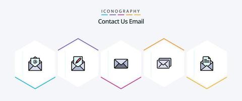 Email 25 FilledLine icon pack including office. text. email. message. business vector