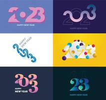 Big Set of 2023 Happy New Year logo text design 2023 number design template vector