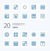 20 Layout Blue Color icon Pack like layout design browser settings loading vector