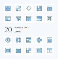 20 Layout Blue Color icon Pack like layout design browser settings loading vector