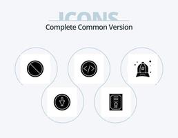 Complete Common Version Glyph Icon Pack 5 Icon Design. accessories. programming. block. development. code vector