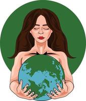 Earth mother vector illustration on background