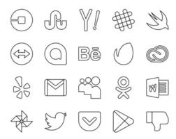 20 Social Media Icon Pack Including gmail adobe swift cc envato vector